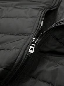 Manfinity Homme Cappotto imbottito casual con collo alto, chiusura lampo e maniche lunghe per uomo, adatto per l'inverno
