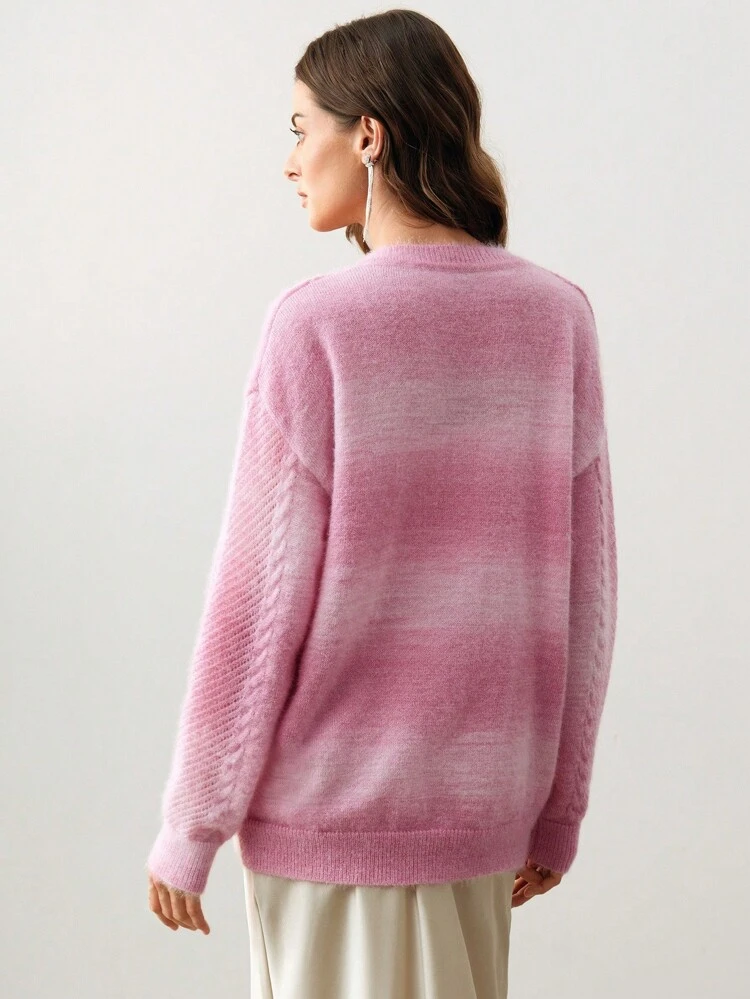 Women's Elegant Tie Dye Christmas Soft Knitted Cardigan Sweater Jacket