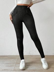 Chiquease Thermische gevoerde thermische legging voor dames, herfst/winter