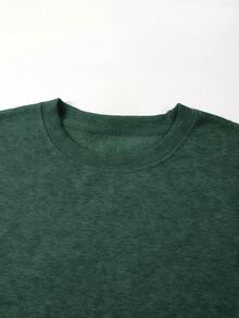 EURMUSE Cotton Men Solid Thermal Lined Sweatshirt - Dark Green - View 3