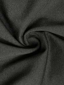 Slaydiva Plus Size Damskie Czarne Kontrastowe Siatkowe Seksowne Długie Spodnie