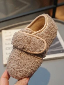 Scarpe basse imbottite in peluche per bambini e bambine, con fodera calda, stile college di moda, casual da esterno, adatte per autunno/inverno