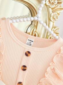 Baby Girl Ruffle Trim Mesh Hem Dress