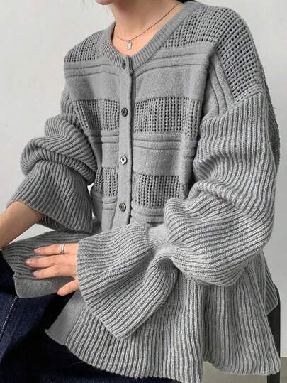 FRIFUL Cardigan à bord volant épaissi de couleur unie pour femmes, vêtements d'automne pour femmes