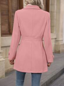 EMERY ROSE 1pc Women Casual Minimalist Single-Breasted Coat, Suitable For Autumn