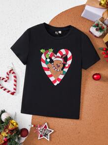 We Bare Bears X SHEIN Camisetas para niñas preadolescentes, para regalo de Navidad