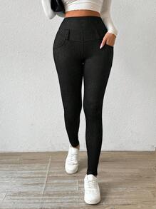Chiquease Thermische gevoerde thermische legging voor dames, herfst/winter