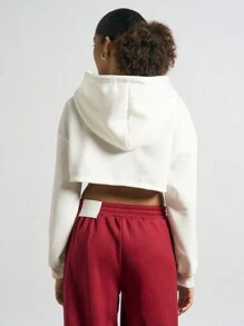 AiiRZ Sudadera con capucha corta estilo universitario de deporte universitario, diseño de Colorado EE. UU., para otoño e invierno, con cordón para la universidad y atletismo - Blanco - Ver 2