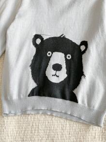 SHEIN Kleine Jungen Lässig Pullover mit Tiermuster, Herbst/Winter