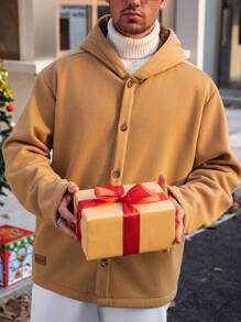 Manfinity VCAY Herren Jacke mit geräumiger Passform, offener Vorderseite, thermisch gefüttert, mit Reißverschluss, geeignet für Herbst, Winter & Weihnachten, als Geschenk