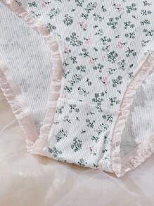 5 Stücke Ditsy Floral Muster Spitzenunterhose für große Größen
