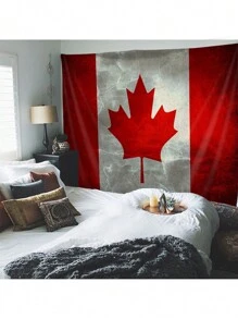 1 件加拿大国旗印花壁挂挂毯、房间墙壁装饰、家居装饰 - 彩色 - 查看 2