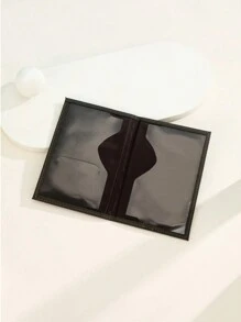 1 chiếc 14cm*10cm Bao đựng hộ chiếu du lịch bằng da PU tối giản, Bao đựng vé, Quà tặng Giáng sinh màu đen cho ngày lễ - màu đen - Xem 3