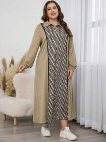 Lacomfia Sudadera con capucha de manga larga, cuello vuelto y estampado gráfico a color para tallas grandes