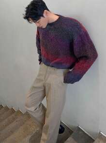 DAZY Men's Solid Color Pocket Straight-Leg Casual Suit Pants, Simple Design For Daily Wear In Autumn - Khaki - View 1