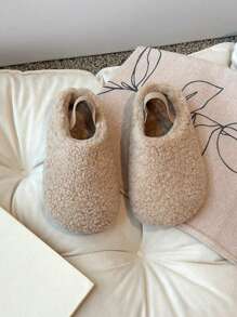 2 moyens de porter Chaussures plates confortables et polyvalentes en peluche, respirantes pour filles étudiantes, enfants, Noël