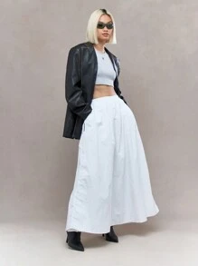 MISSGUIDED Parachute Fluffy Maxi Skirt - White - View 4