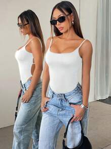 INAWLY Fitted Backless Sexy Bodysuit For Women