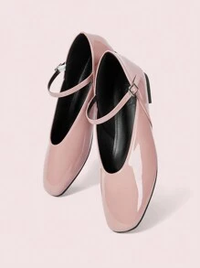 CUCCOO DOLLMOD Bailarinas de punta redonda con correa, cómodas y casuales mocasines tipo slip-on para mujer con vibra navideña y de Año Nuevo para otoño e invierno