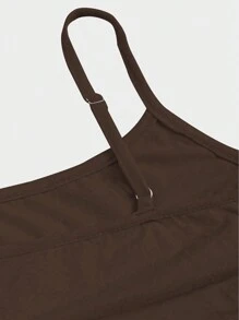 Sweetra 1 件女式吊带背心，修身版型，适合分层穿着或外套 Y2K - 卡其色 - 查看 3