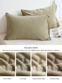 2 vỏ gối nhung pha lê ấm áp mùa thu đông màu kaki trơn đơn giản kiểu Nhật, siêu mềm, thoáng khí, đơn giản, thời trang và thoải mái cho cuộc sống hàng ngày, ký túc xá sinh viên bốn mùa, vỏ gối, không bao gồm lõi gối, bộ đồ giường, khách sạn, đồ gia dụng, đôi, đôi lớn, nữ hoàng, vua. - Màu Khaki - Xem 8