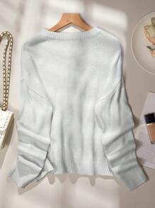 Chiquease 花卉刺绣圆领长袖休闲套头衫