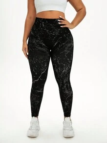 Easithlete Plus Size Seamless Slimming Yoga Pants - Black - View 6
