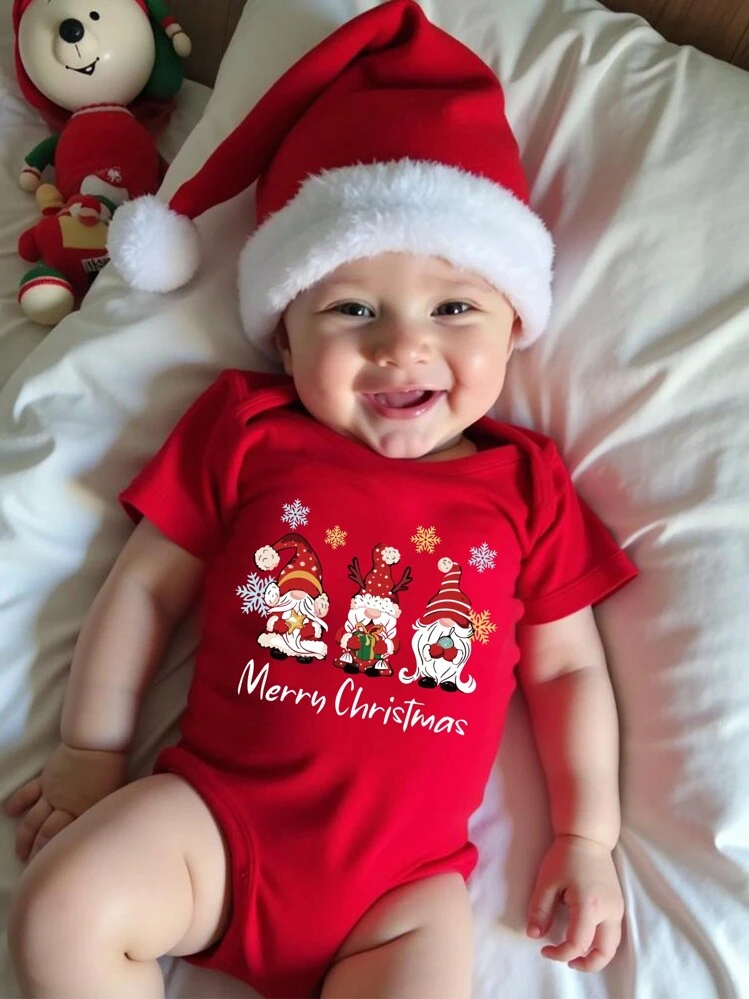 Red Santa Baby Slogan kinkier Bodysuit