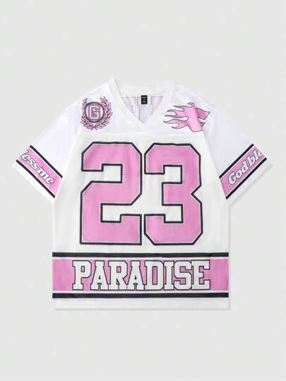 Street Life Men's Mesh Patchwork Sporty Short Sleeve T-Shirt Sport Jersey