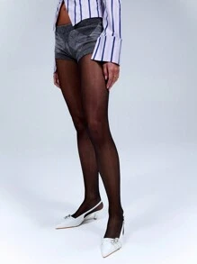 TypaGal Knit Diamond Plaid Hot Pants Y2K Clothes - Grey - View 6