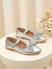Zapatos casuales planos de estilo académico a juego para niños y padres, fashionables para fiestas y vacaciones, para otoño/invierno - Plateado - Ver 5