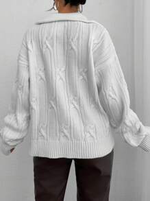 SHEIN Pullover Turtleneck With Zipper Detailed Sweater