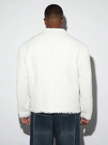 Manfinity NXTstreet Plus Size Men's Long Sleeve Woven Single-Button Blazer Jacket
