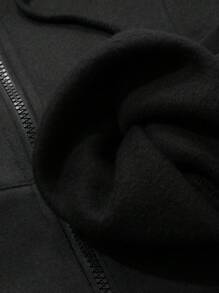 DAZY 女士两件套：前拉链长袖抓绒连帽衫和长裤，纯色，秋冬季女士运动套装家居服套装