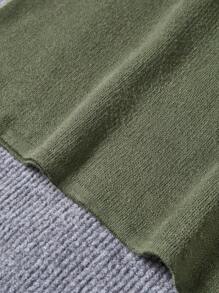 SHEIN X Angie Costa SHEIN Clasi Neues modisches Damen Lang-Strickkleid, schlank geschnittenes Tunika Kleid in Mittellänge für Herbst/Winter - Armeegrün - Übersicht 4