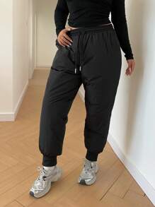 Flirla Pantalones casuales gruesos, versátiles y minimalistas, aptos para el uso diario