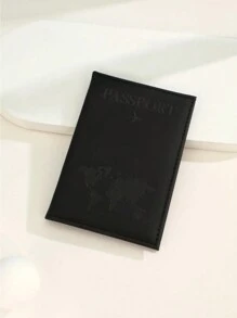 1 chiếc 14cm*10cm Bao đựng hộ chiếu du lịch bằng da PU tối giản, Bao đựng vé, Quà tặng Giáng sinh màu đen cho ngày lễ - màu đen - Xem 6