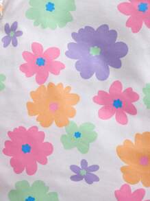 SHEIN 3pcs/Set Baby Girl Cute Versatile Knitted Floral Pattern Ruffle Long Sleeve Tops - Multicolor - View 8