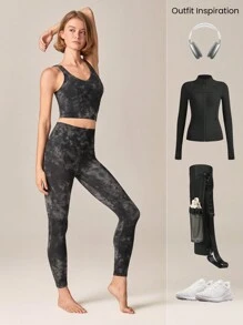 GLOWMODE FeatherFit™ Cropped Active Tank & High-Rise Leggings Set - Multicolor - View 8