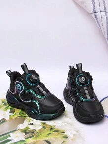 1 đôi giày thể thao chạy bộ/ngoài trời thoải mái và thời trang màu đen cho trẻ em - màu đen - Xem 2