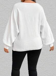 SHEIN Unity Áo len dệt kim dáng rộng, phối màu, hở vai, cỡ lớn, thích hợp cho mùa thu/đông. - Nhiều màu - Xem 2