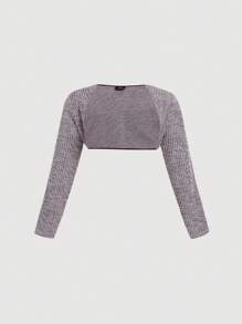 SHEIN MOD 1 件大码女式粗花呢百搭连衣裙，适合约会、聚会和休闲穿着 - 酒紅色 - 查看 7