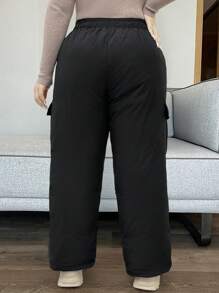 Flirla Pantalones con plumón para servicios, versátiles y a prueba de viento para actividades al aire libre en invierno