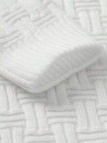 EURMUSE Herren Pullover mit strukturiertem Rundhalsausschnitt in Normalgröße - Weiss - Übersicht 5