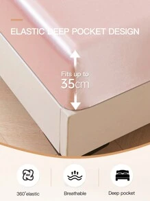 Juego de 3/4 piezas 1 sábana ajustable de satén + 1 sábana plana de satén + 1/2 fundas de almohada de satén, suaves, transpirables y sin arrugas, mejor para dormir, estilo de hotel de lujo, regalo para mamá, papá y amigos, bolsillo profundo de 14 pulgadas/35 cm, lavable a máquina, para camas individuales, dobles, king y queen
