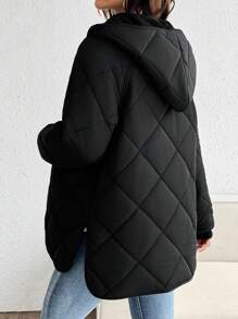 SHEIN Umstandsmode-jacke mit Knopfleiste, Langarm, lässig, mit Kapuze und Taschen, minimalistischer Stil