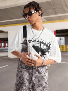 Manfinity VCAY Mono sin mangas con bolsillos y estampado digital para hombres
