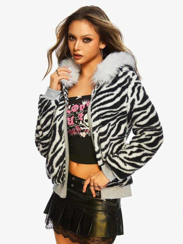 Our J-Fashion Snow Y2K Gyaru Harajuku Hottie Zebra Print