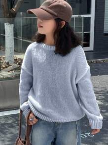 DAZY Tween Girl Crew Neck Sweater, Fall Clothing,Back To School Clothes - Blue - View 1