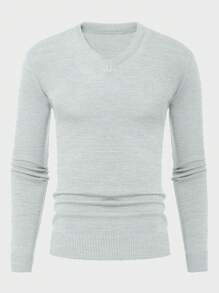 EURMUSE Men 2pcs Pack Solid Slim Fit Sweater - Black and White - View 6